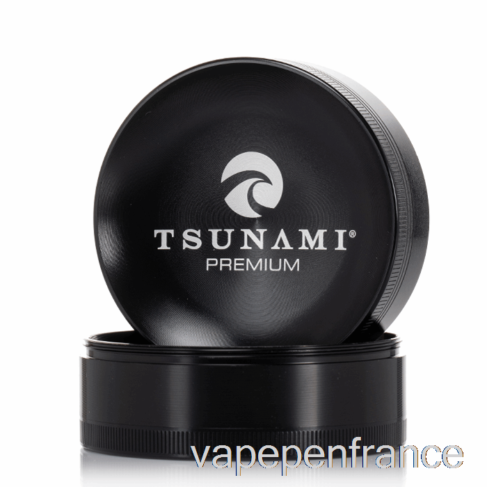 Tsunami 2,95 Pouces 4 Pièces Broyeur Supérieur Encastré Noir (75 Mm) Stylo Vape